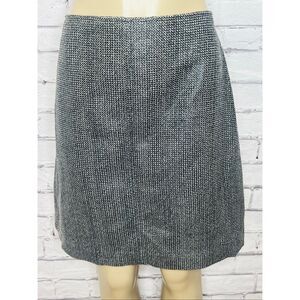 Banana Republic Womens Black White Wool Blend Tweed Pencil Skirt Size 8 Tall